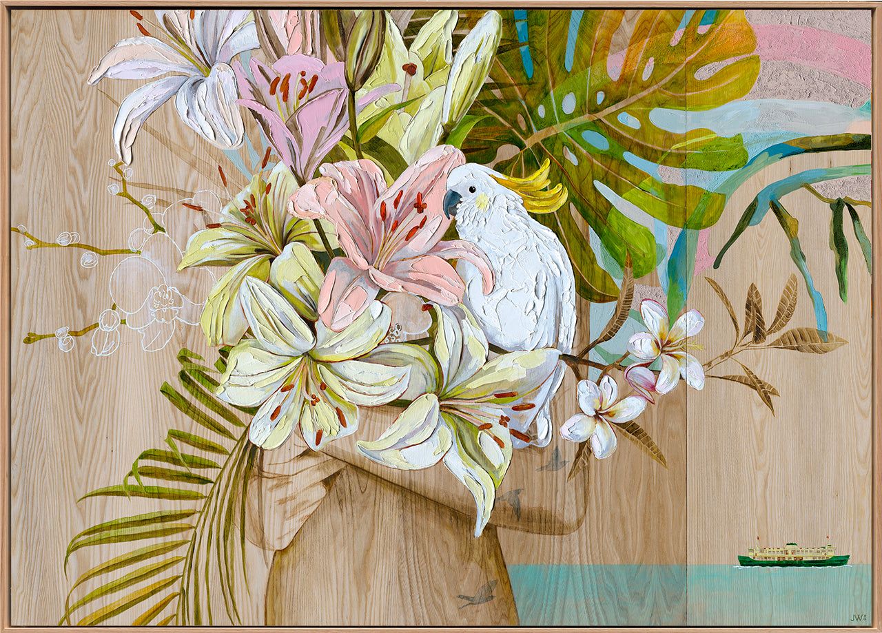 Right Place Right Time - Framed Original - 105cm x 145cm