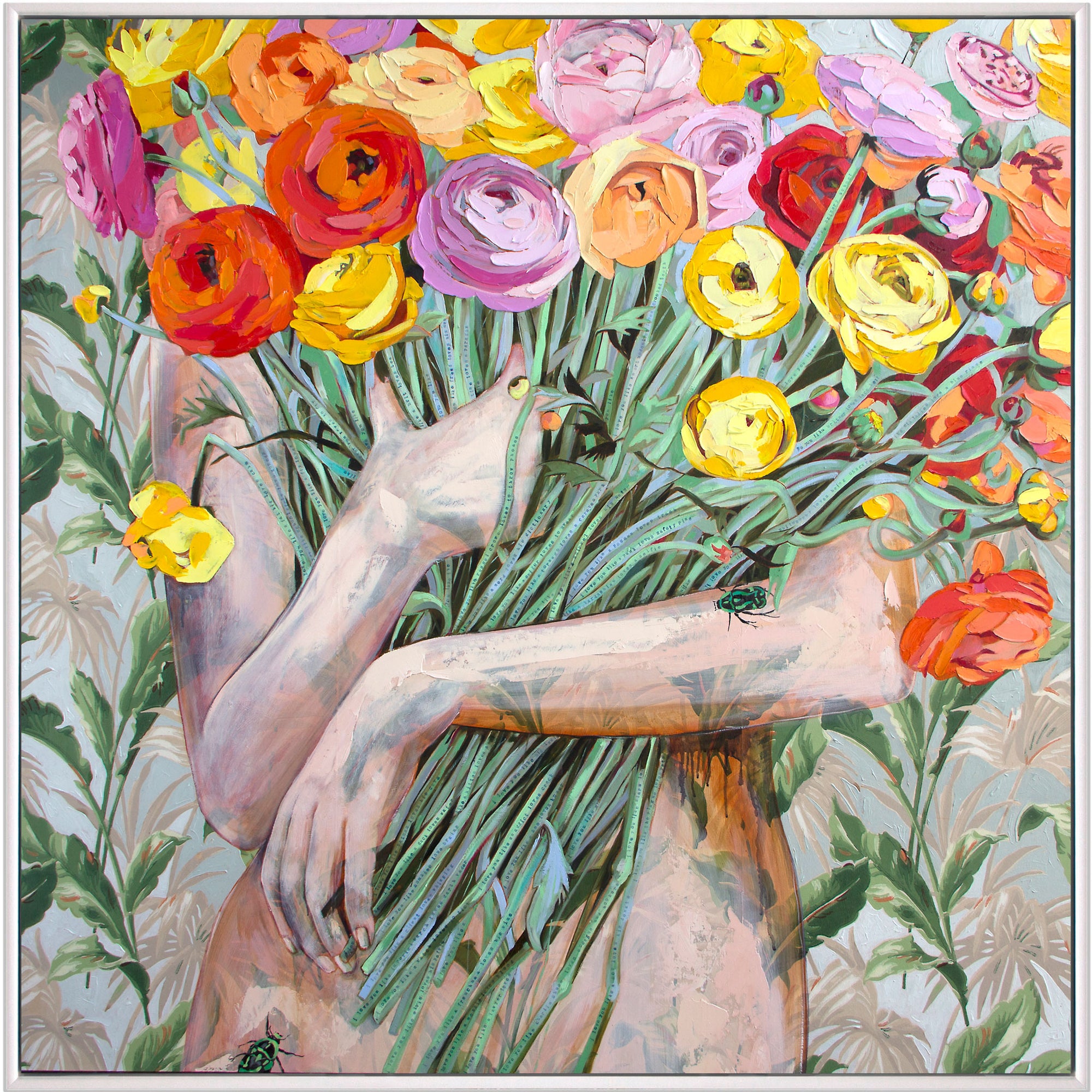 I Love You Like ... - Framed Original - 123cm x 123cm - Jessica Watts Art