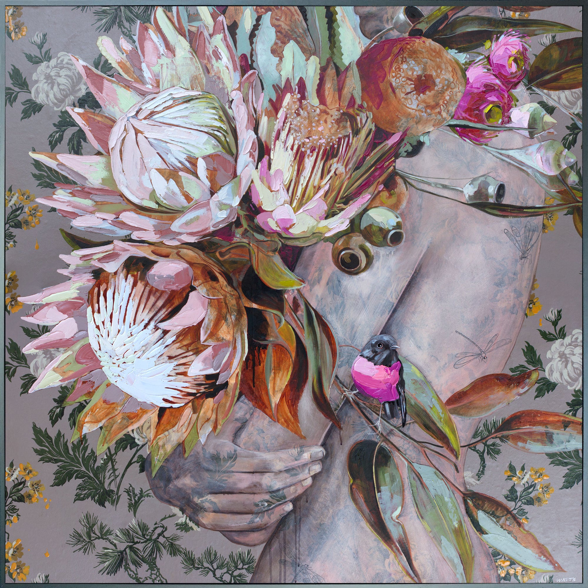 Gone Bush - Framed Original - 125cm x 125cm - Jessica Watts Art