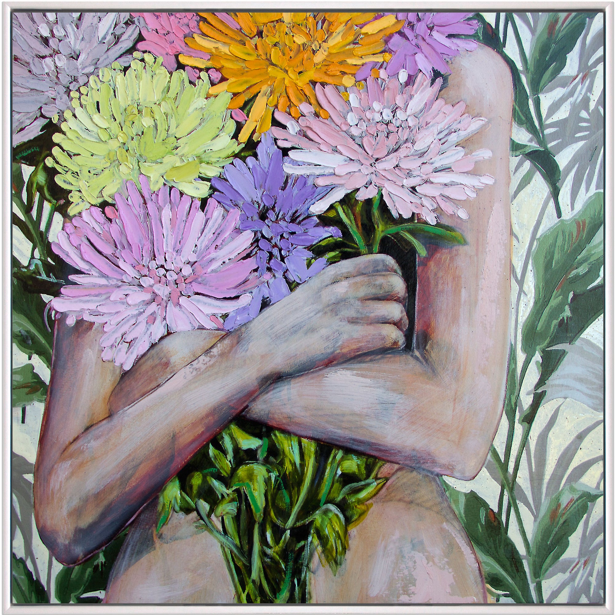 Mum&#39;s The Word - Framed Original - 43cmx43cm - Jessica Watts Art