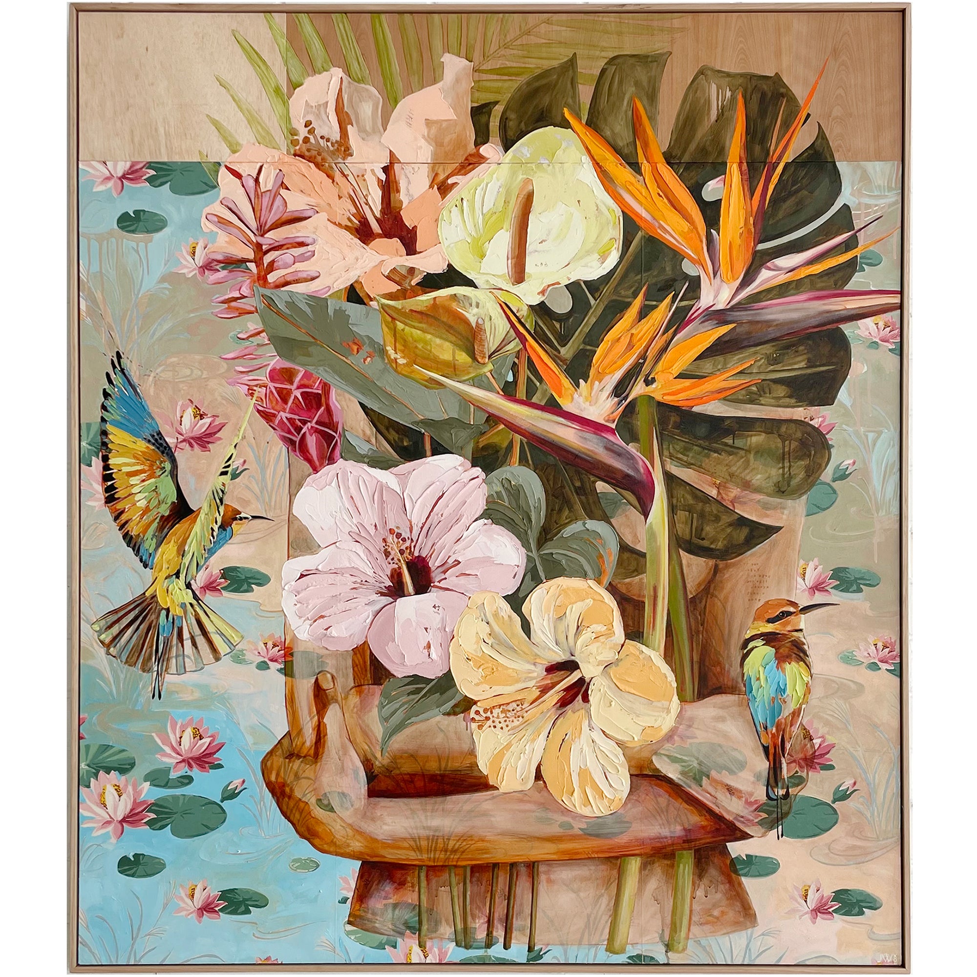 Birdsongs and Cloudless Skies - Framed Original - 145cm x 125cm